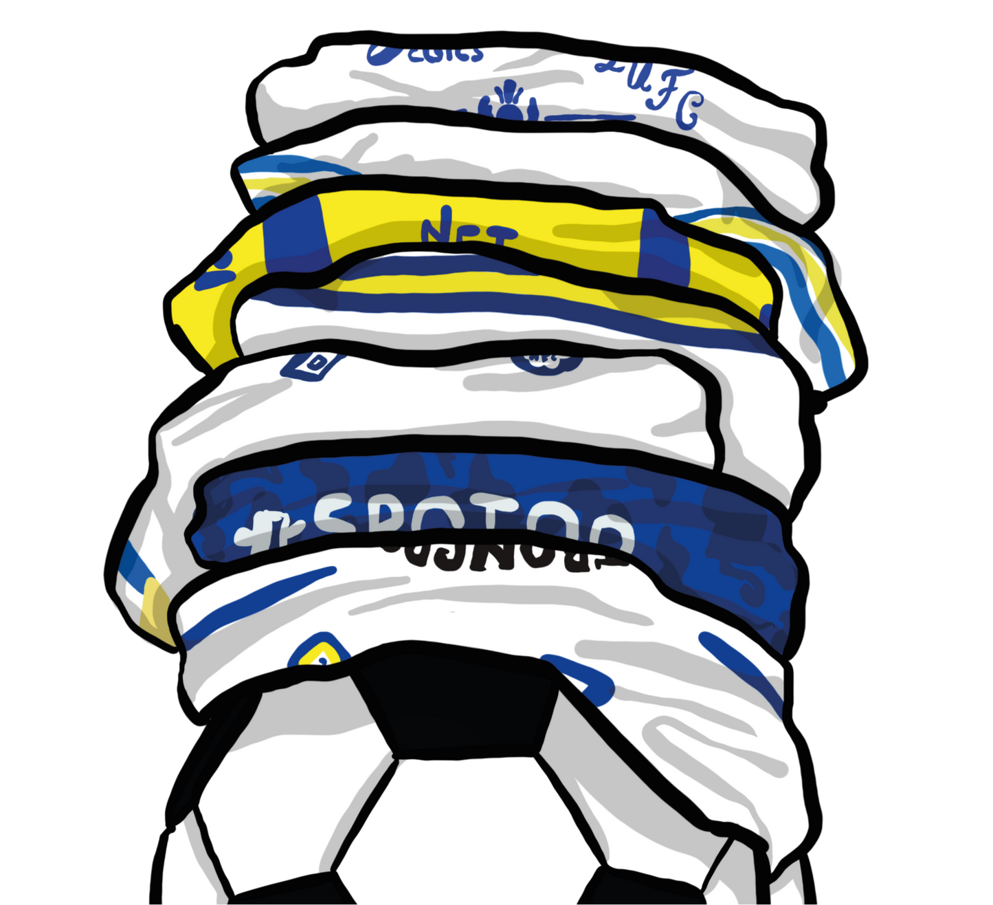 LUFC Shirts - Leeds United FC Art Print - Luke Horton