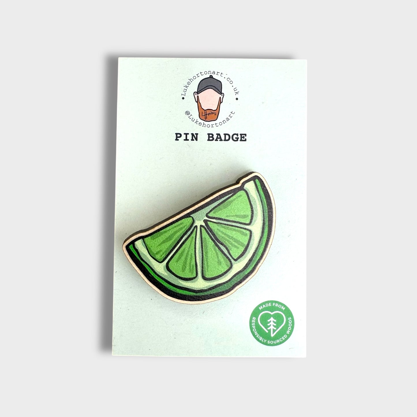 Slice of Lime - ECO Pin Badge - LukeHorton Art
