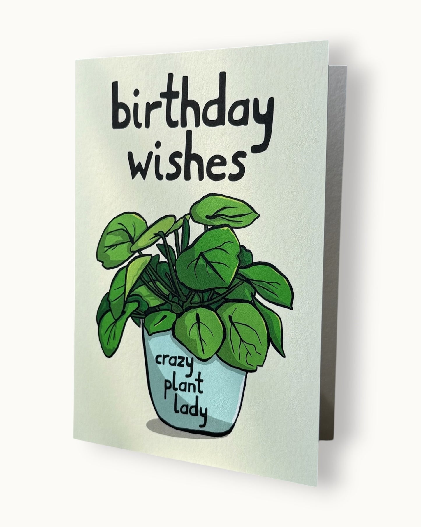 Crazy Plant Lady Birthday Wishes - Greetings Card - LukeHorton Art