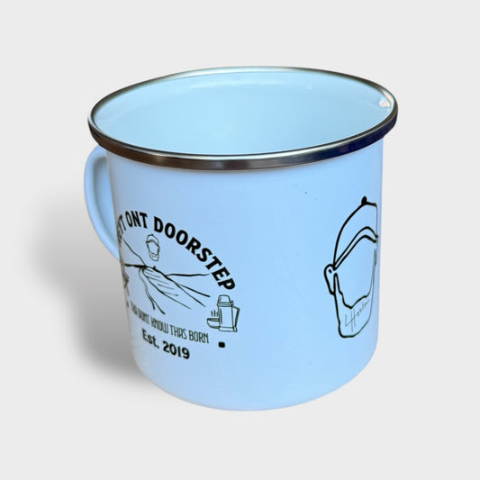 Reyt Ont Doorstep Enamel Mug - Yorkshire Slang Mug- Luke Horton