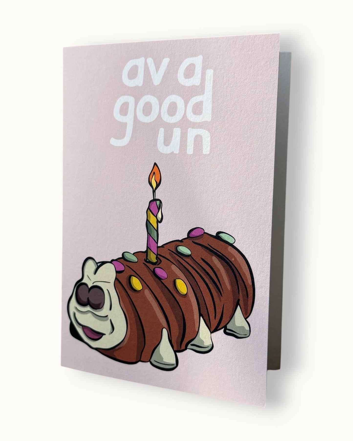Av A Good Un Catapillar - Greetings Card - LukeHorton Art