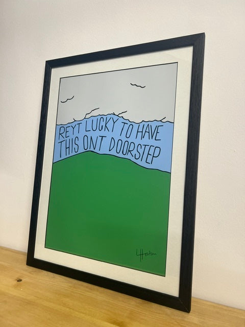 Framed Reyt Ont Doorstep - COLLECTION ONLY - Luke Horton