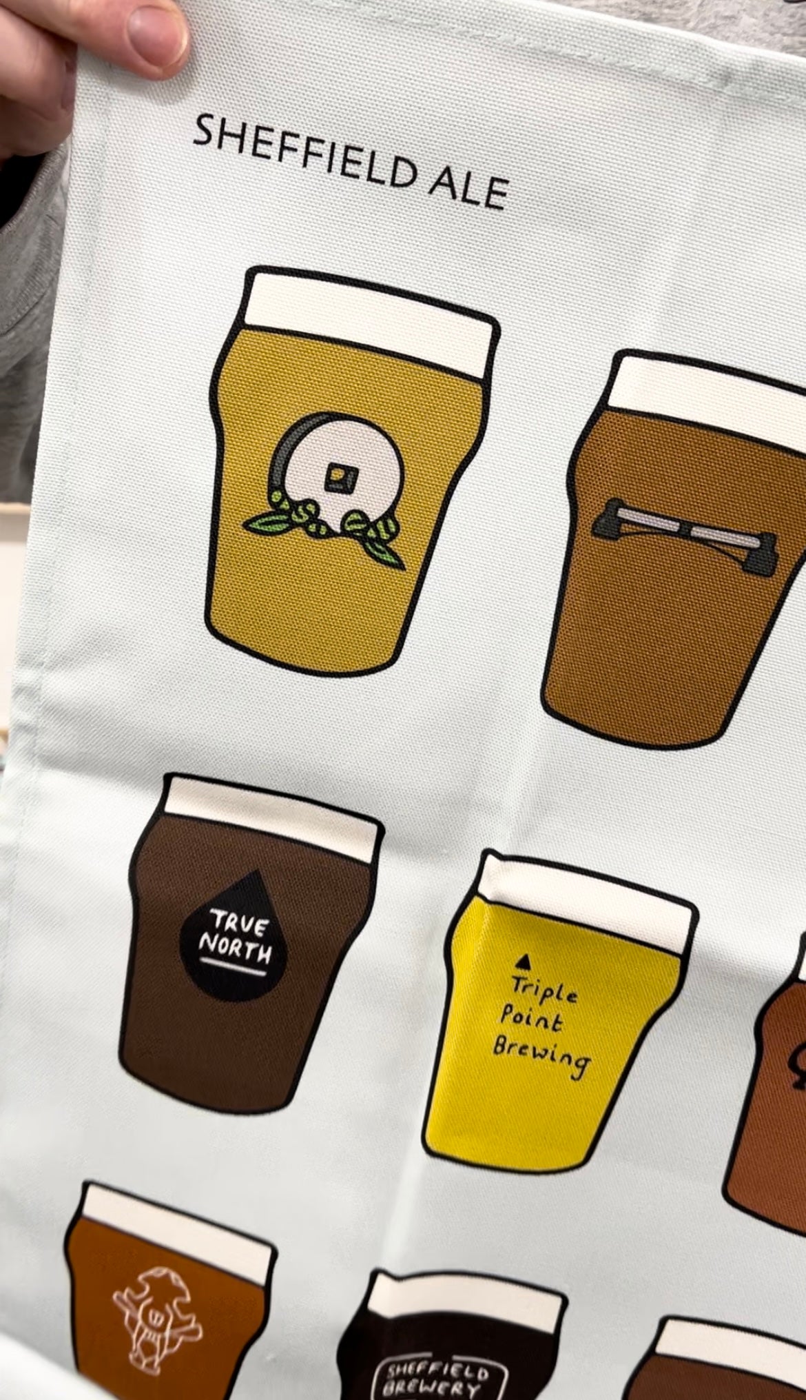 Sheffield Ale Tea Towel - Yorkshire Art - Luke Horton