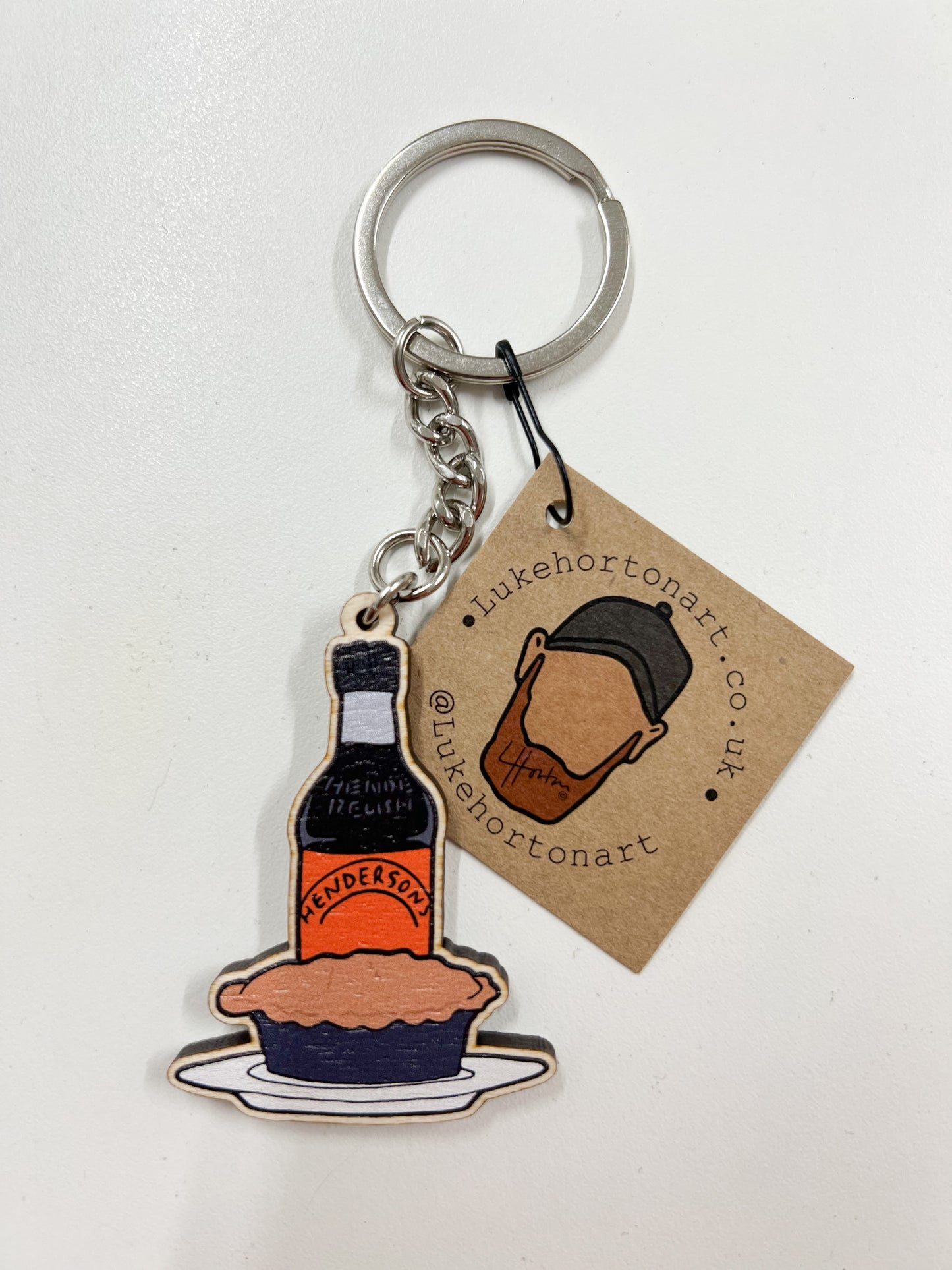 Pie N Hendos Keyring - Yorkshire Art Keyring