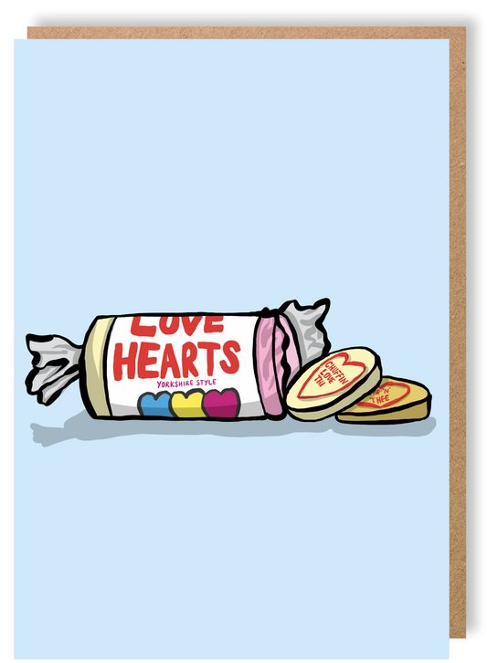 Love Hearts Yorkshire Style - Greetings Card - LukeHorton Art