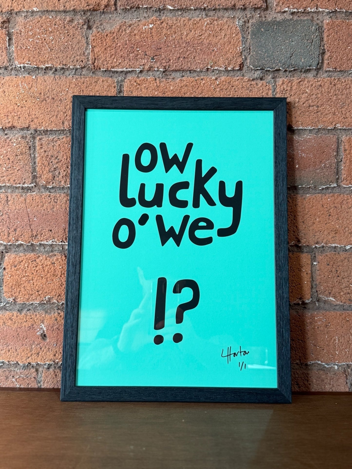 1 of 1 Signed & Framed - Ow Lucky O' We? - LukeHorton Art
