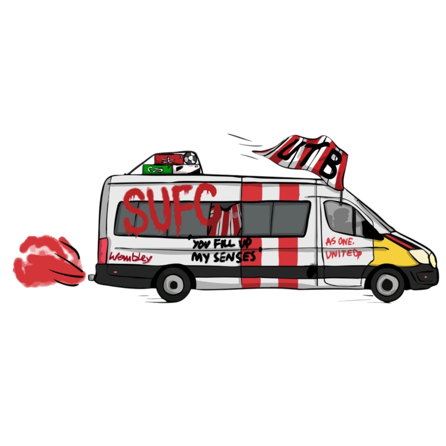 Minibus to Wembley - Sheffield United Art Unisex T-Shirt - Luke Horton
