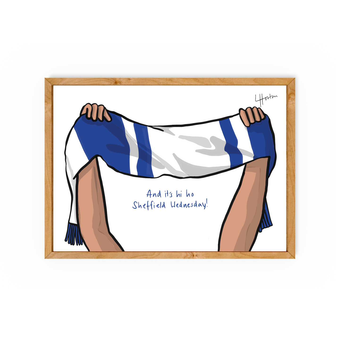 Scarf (Hi Ho) - Sheffield Wednesday Art Print - Luke Horton