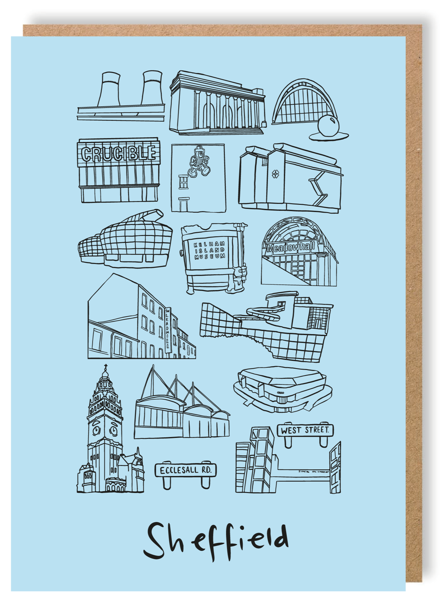 Sheffield - Greetings Card - LukeHorton Art
