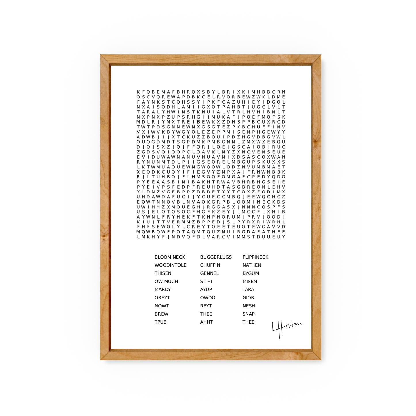 A Yorkshire Wordsearch - Yorkshire Slang Print - Luke Horton