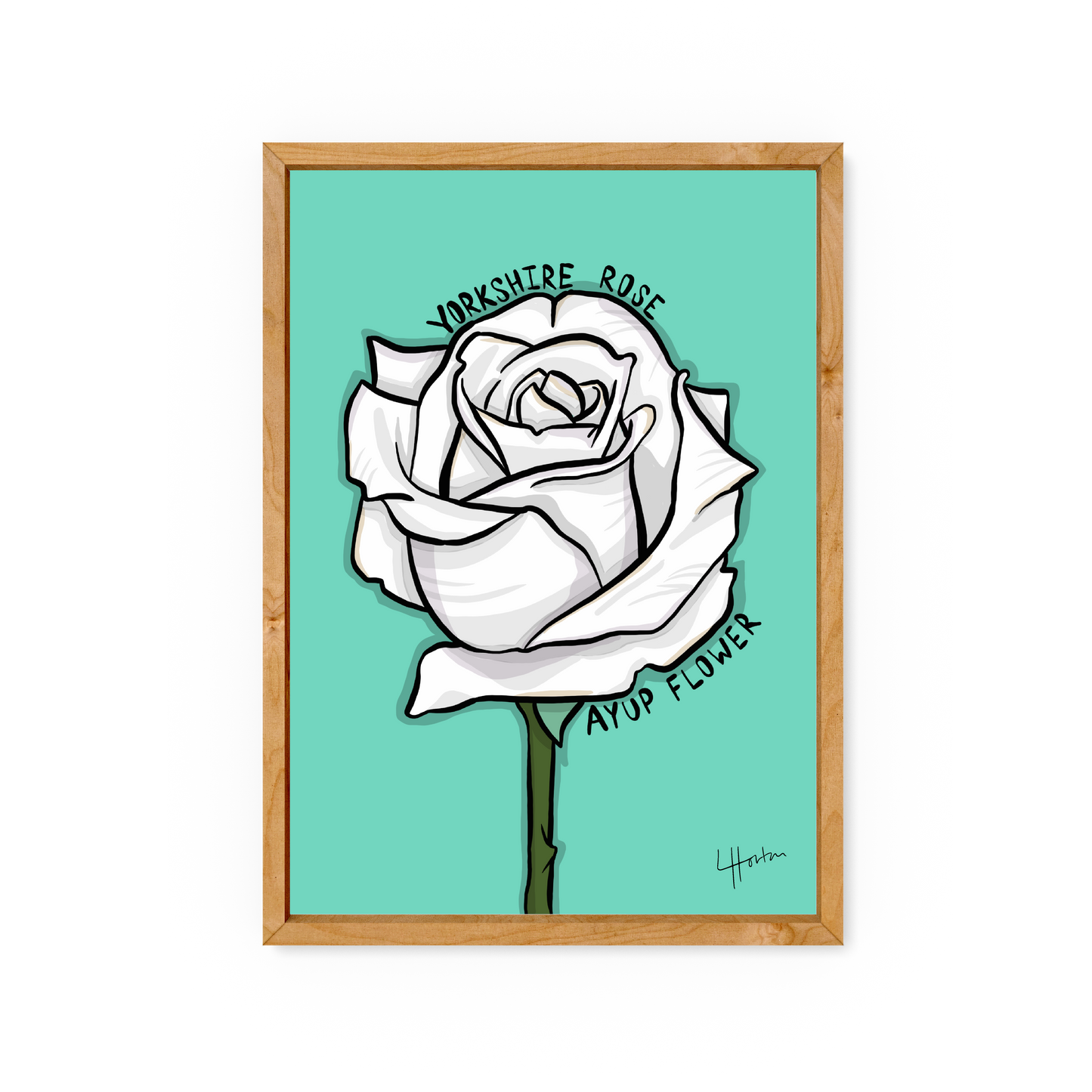 Yorkshire Rose / Ayup Flower - Yorkshire Slang Art Print - Luke Horton