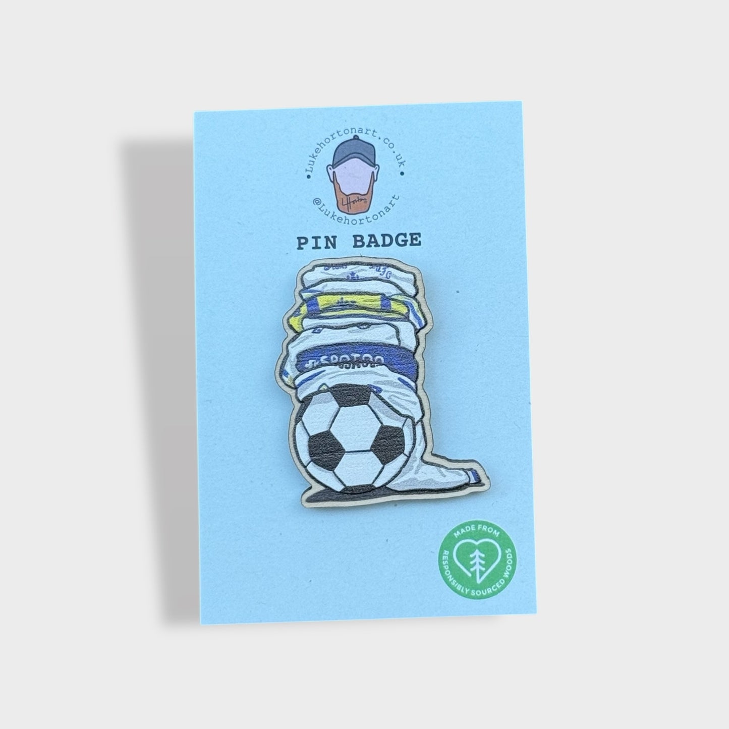 LUFC Shirts - ECO Pin Badge - LukeHorton Art