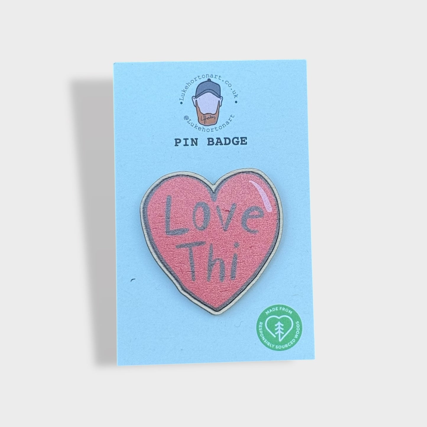 Love Thi - ECO Pin Badge - LukeHorton Art