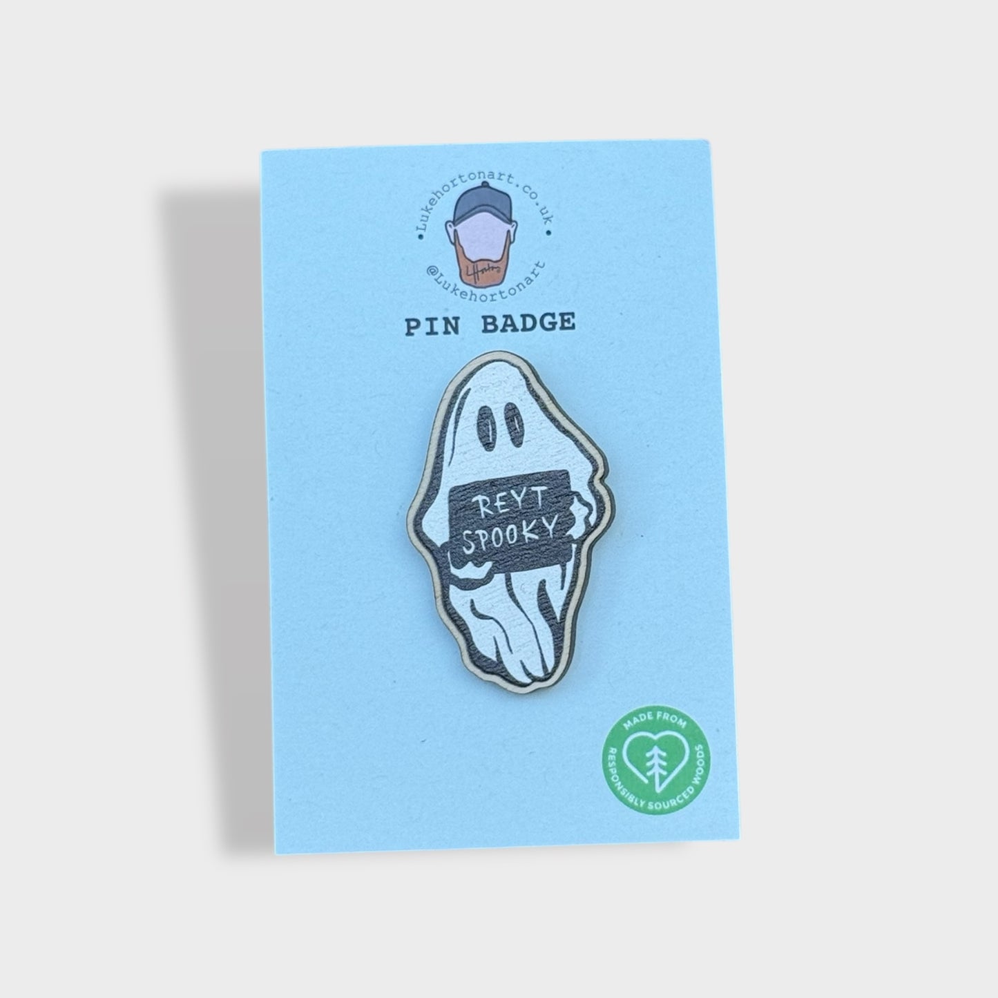 Reyt Spooky - ECO Pin Badge - LukeHorton Art