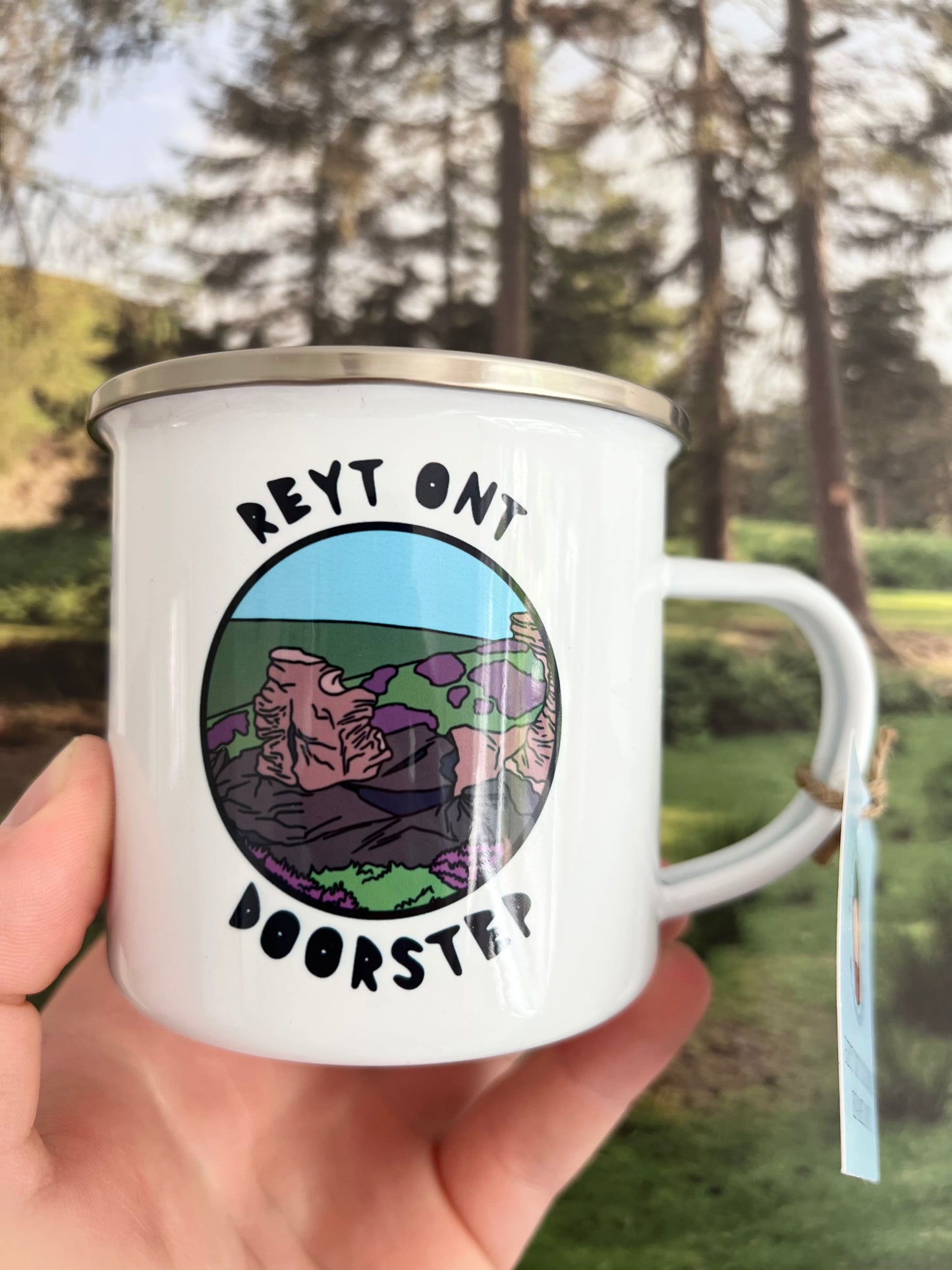 Reyt Ont Doorstep Enamel Mug - Yorkshire Slang Mug- Luke Horton