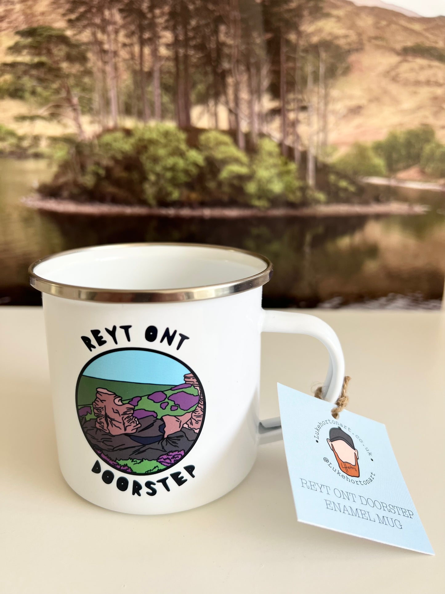 Reyt Ont Doorstep Enamel Mug - Yorkshire Slang Mug- Luke Horton