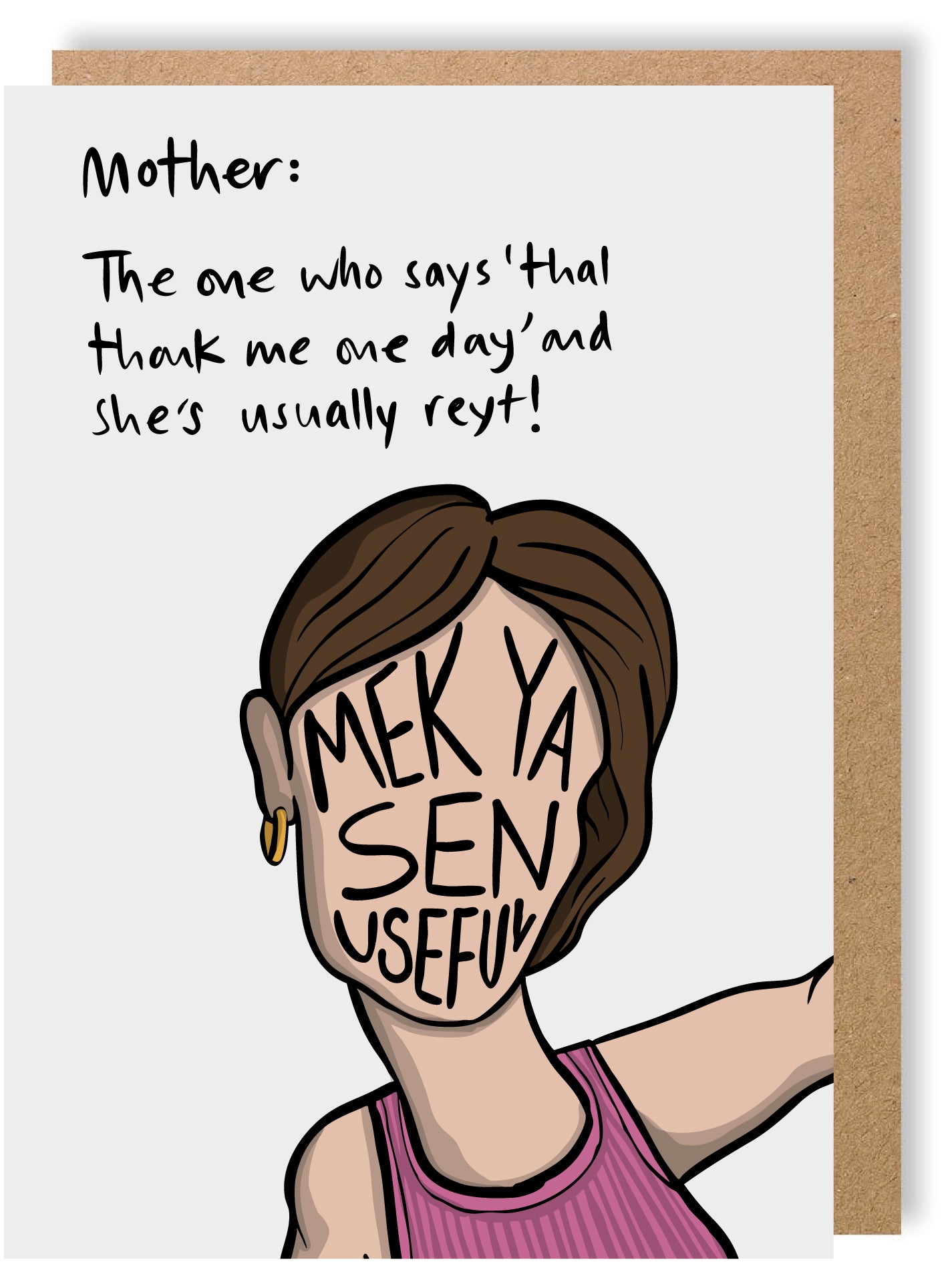 Men Ya Sen Useful - Mother's Day Card - LukeHorton Art