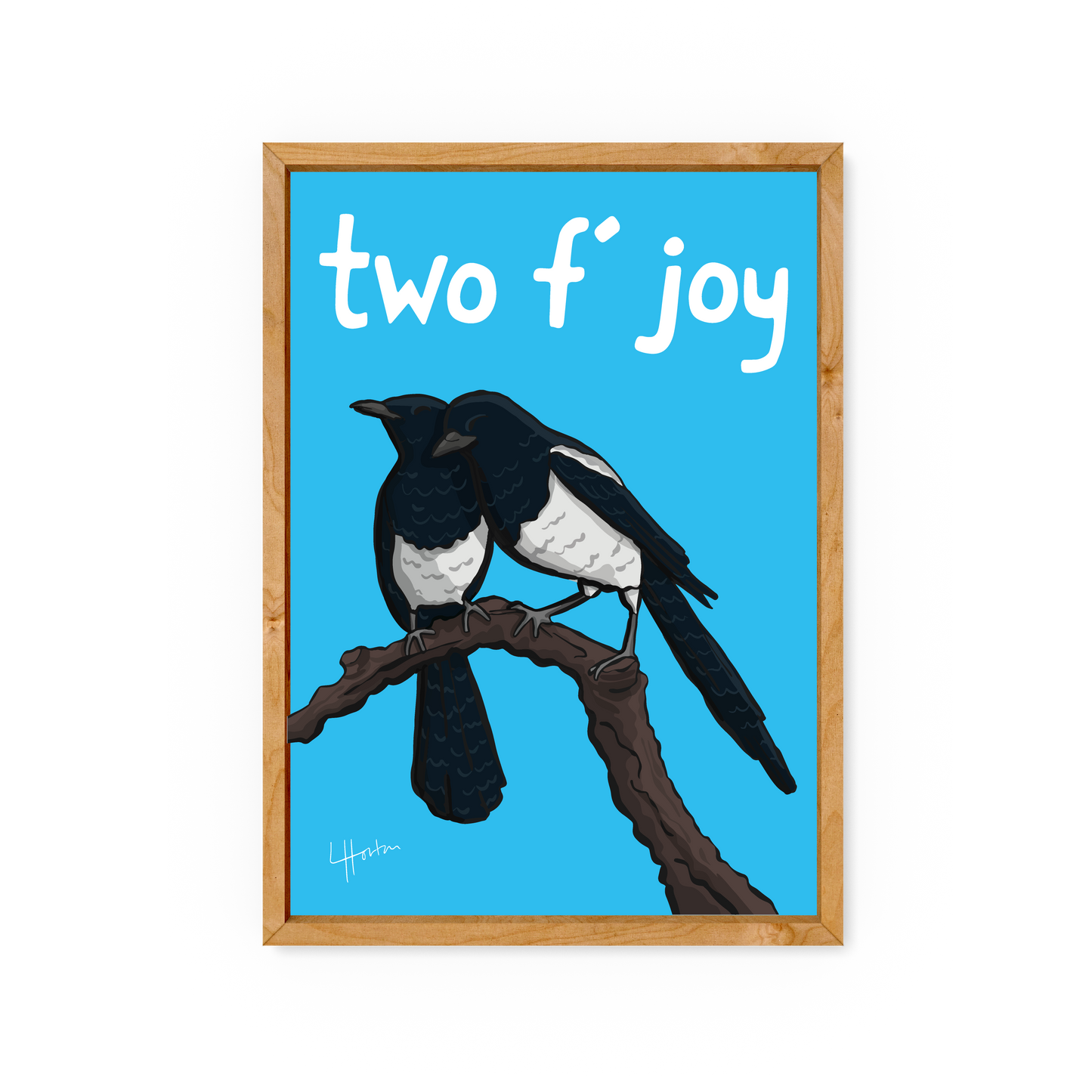 Two Fo' Joy - Magpie Art Print - Luke Horton