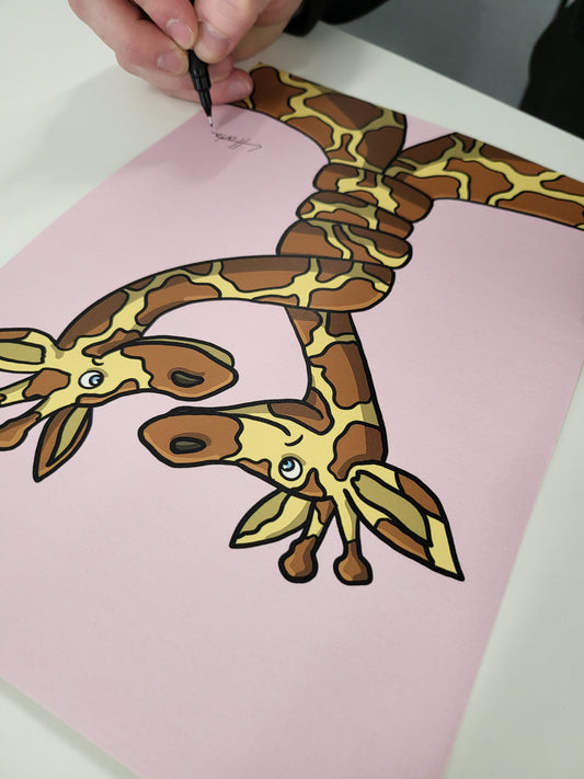 SIGNED LIMITED EDITION - Giraffes - Animal Art Print - Luke Horton