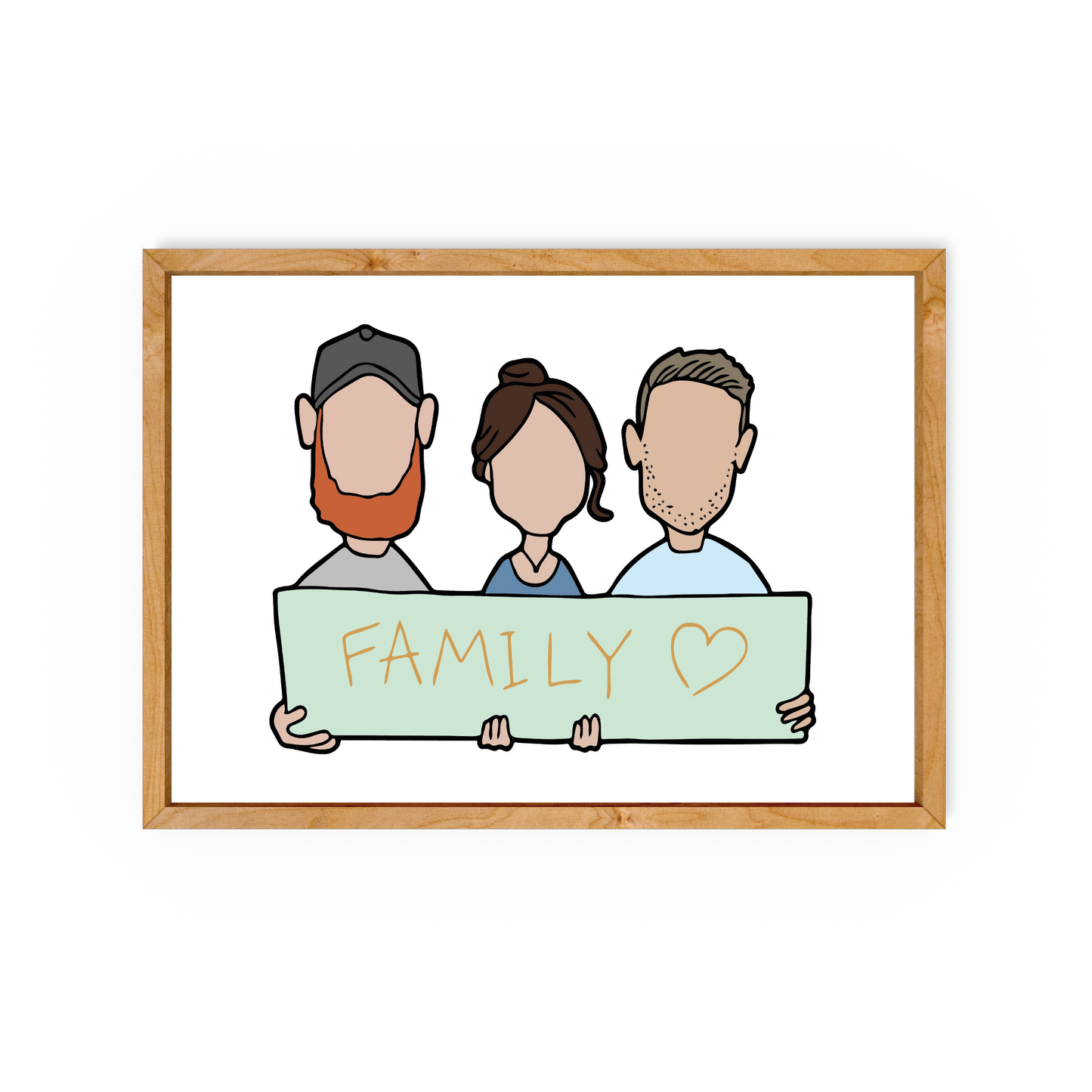 Personalised Cartoon Family Banner - Luke Horton