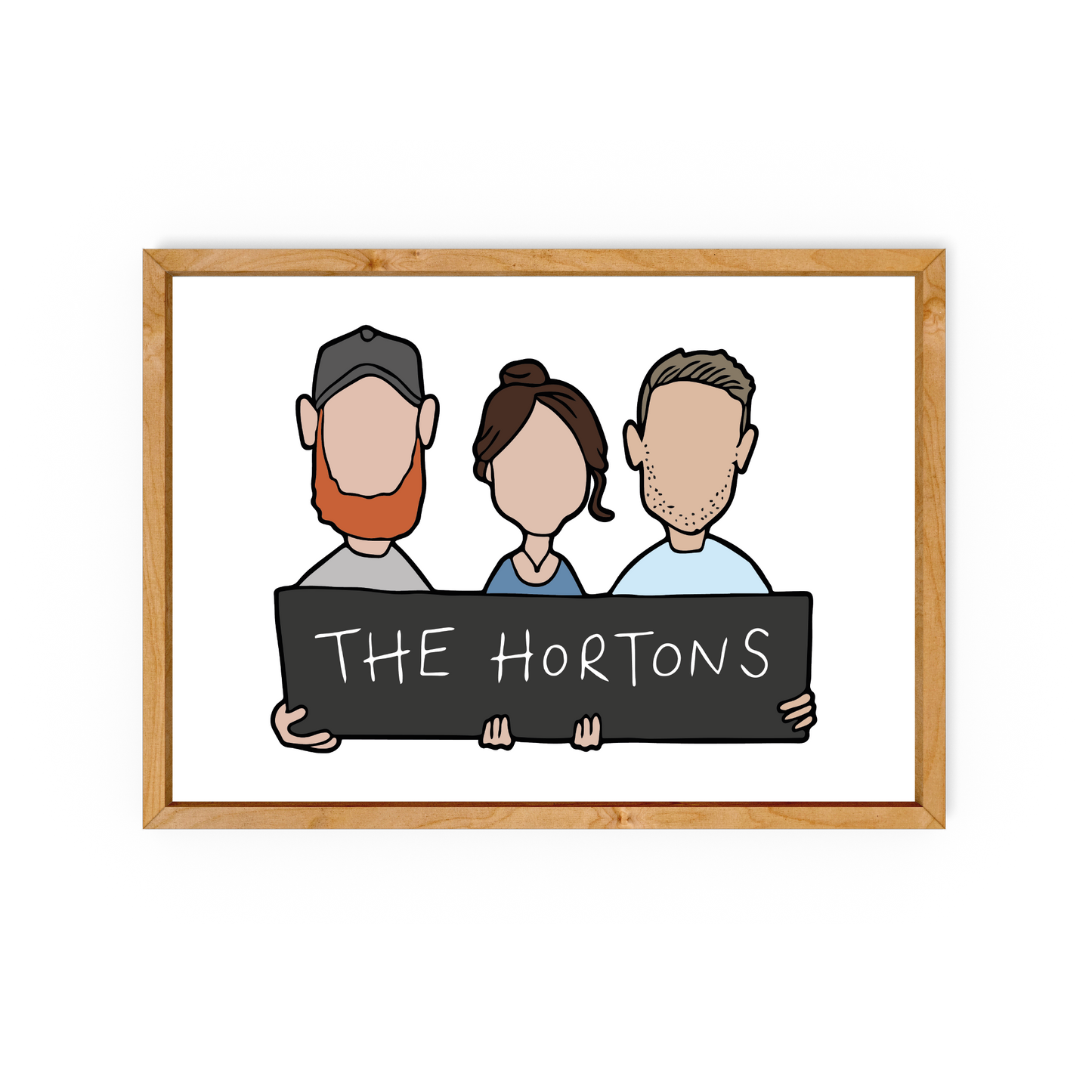 Personalised Cartoon Family Banner - Luke Horton