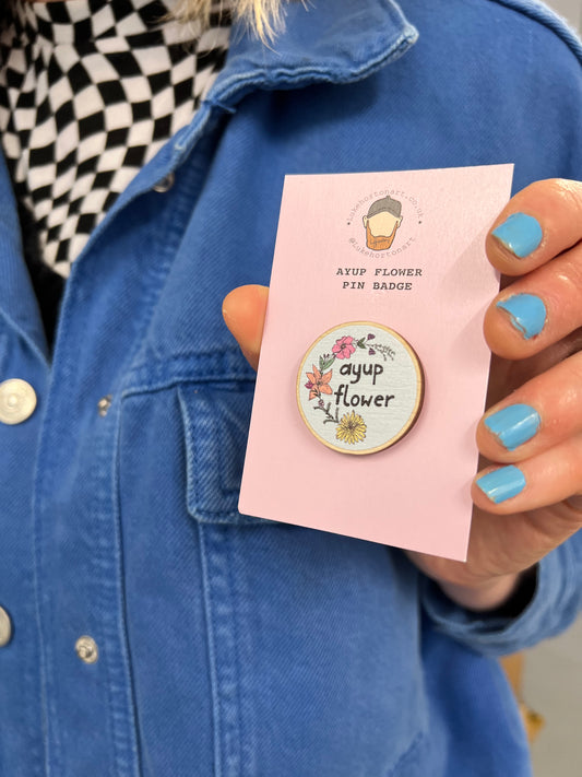 Ayup Flower - ECO Pin Badge - LukeHorton Art