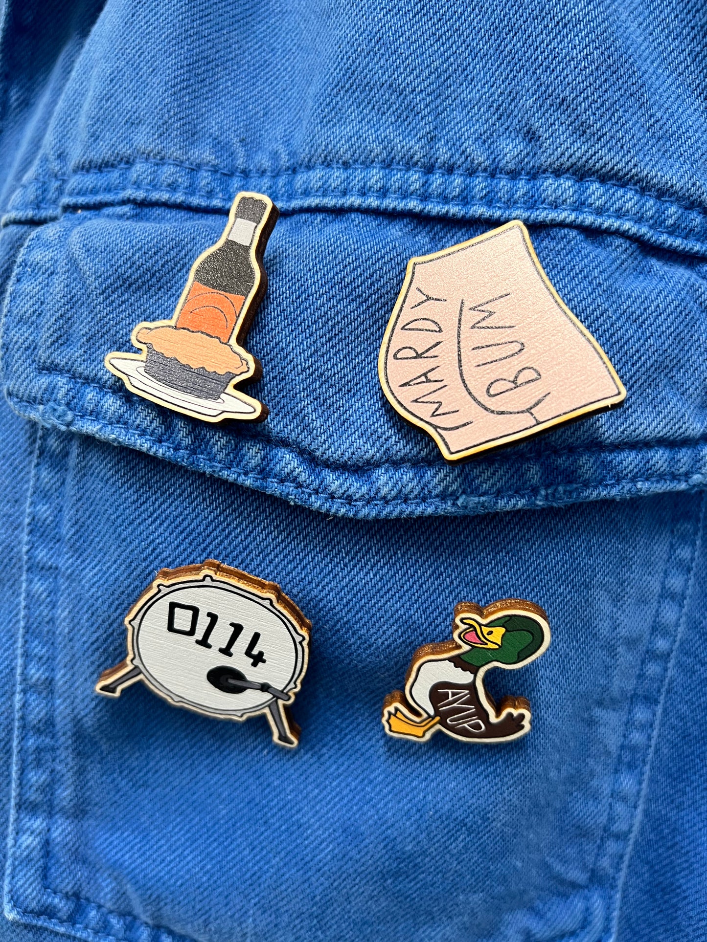 0114 Drum - ECO Pin Badge - LukeHorton Art