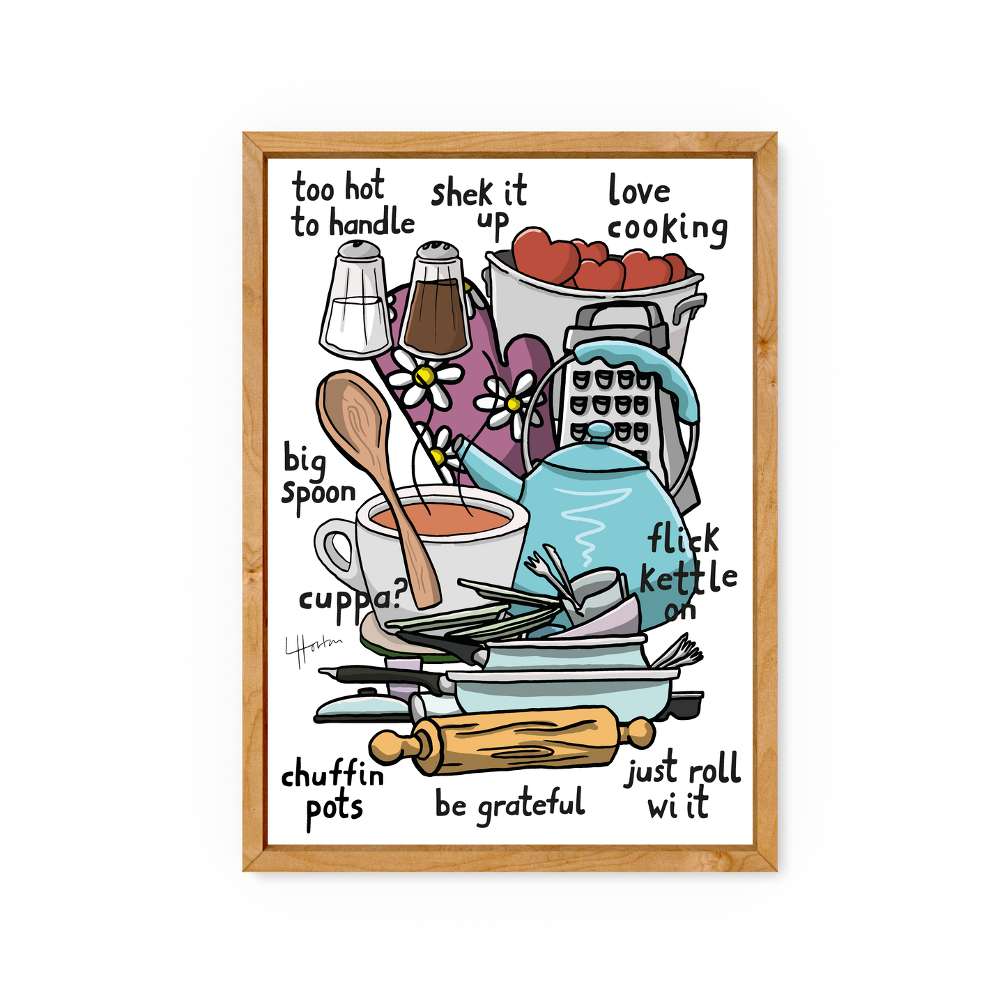 Int Kitchen Collage - Yorkshire Slang Art Print - Luke Horton