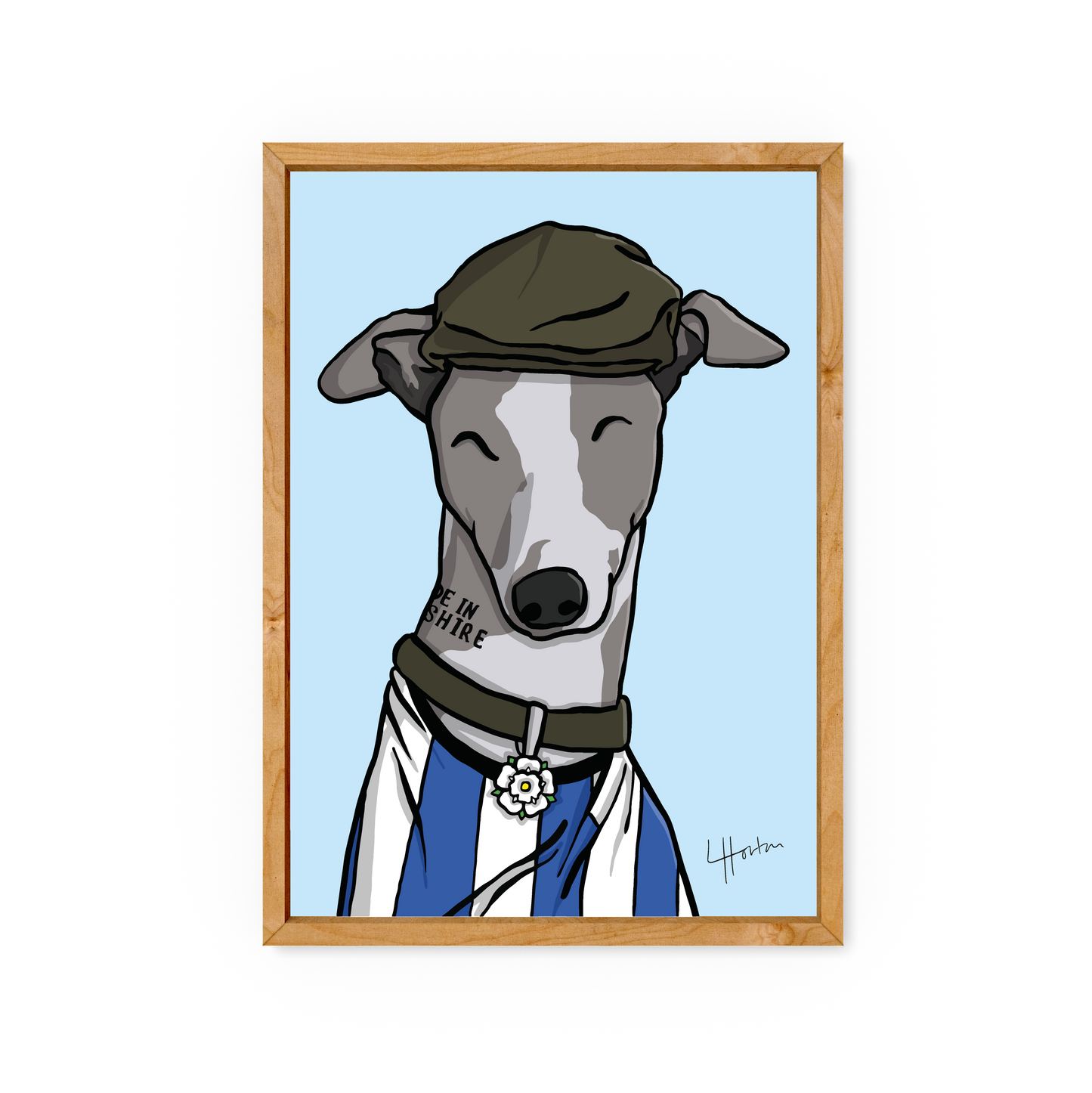 Jack The Whippet is an OWL - Sheffield Wednesday Art Print - Luke Horton