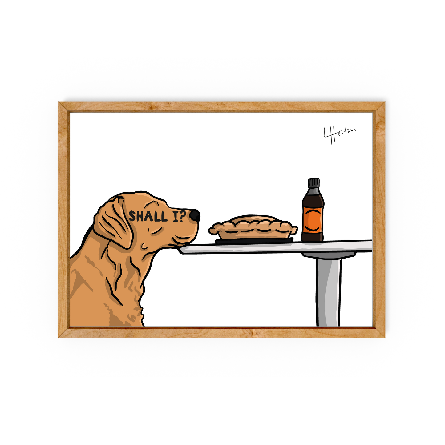 Shall I? - Dog Art Print - Luke Horton