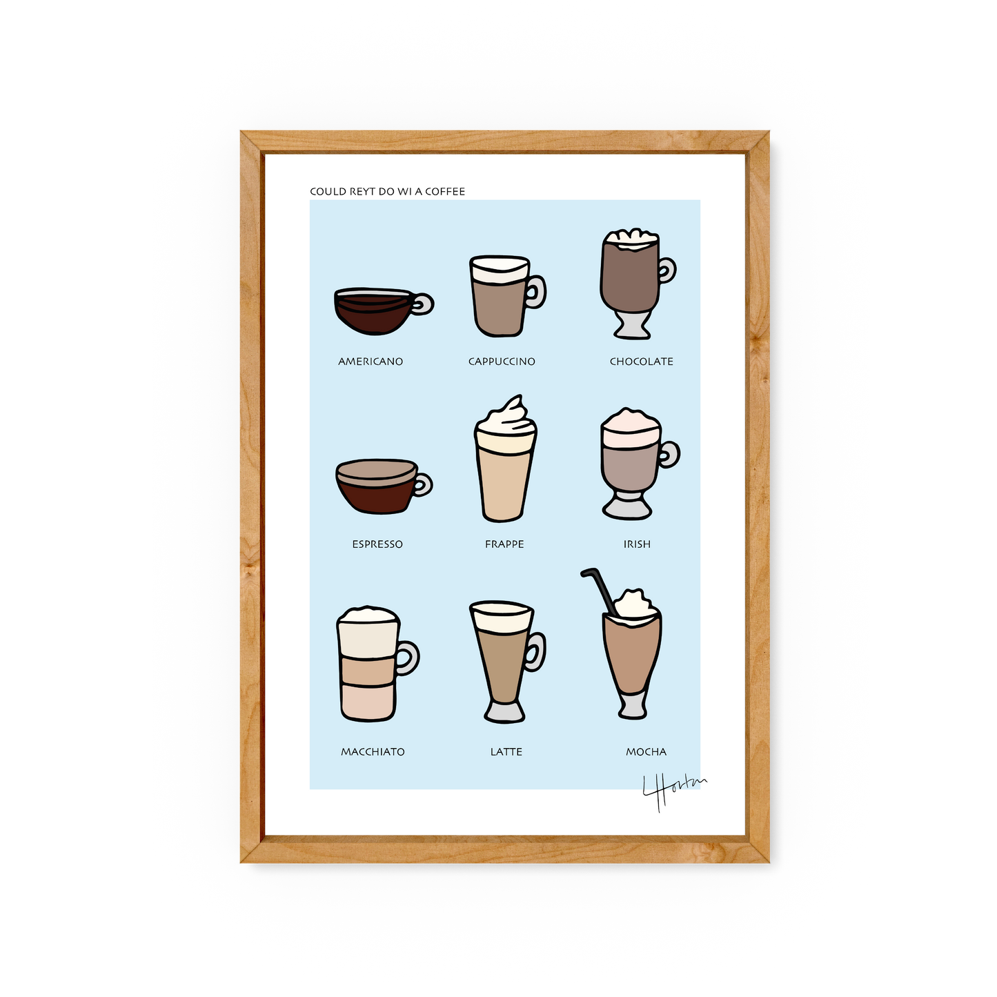 Could Reyt Do Wi A Coffee - Yorkshire Slang Art Print - Luke Horton