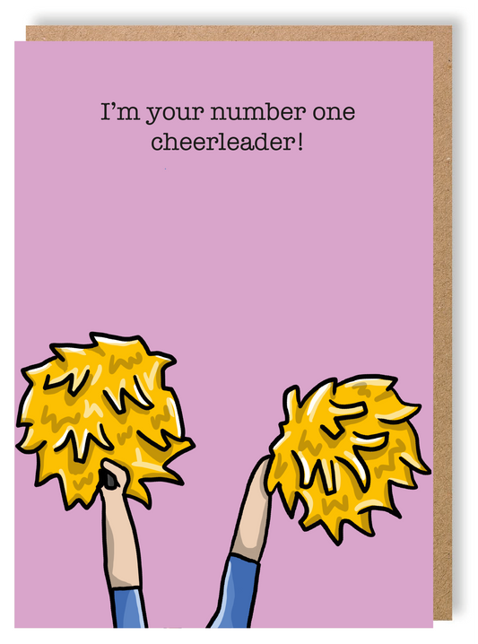I'm Your Number One Cheerleader - Greetings Card - LukeHorton Art
