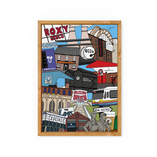 Everything Sheffield Collage - Sheffield City Art Print - Luke Horton
