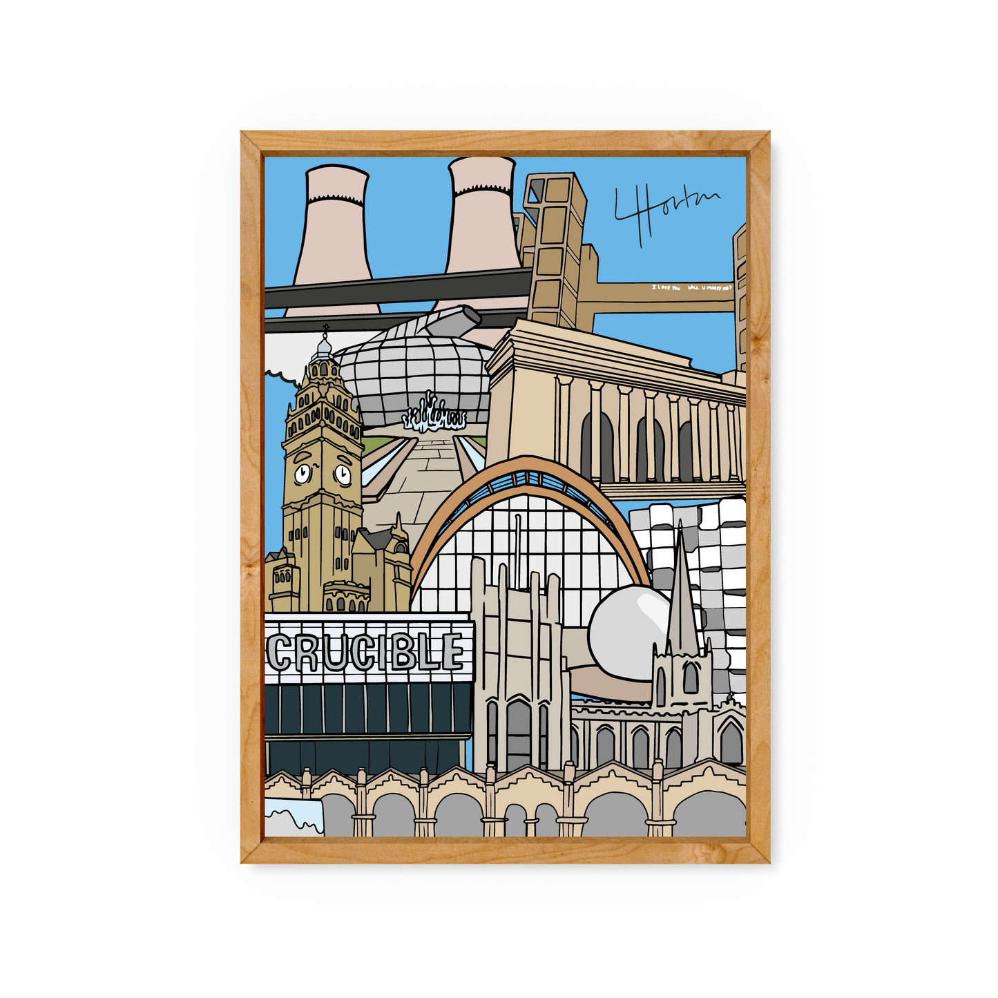 Everything Sheffield Collage V.2 - Sheffield City Art Print - Luke Horton