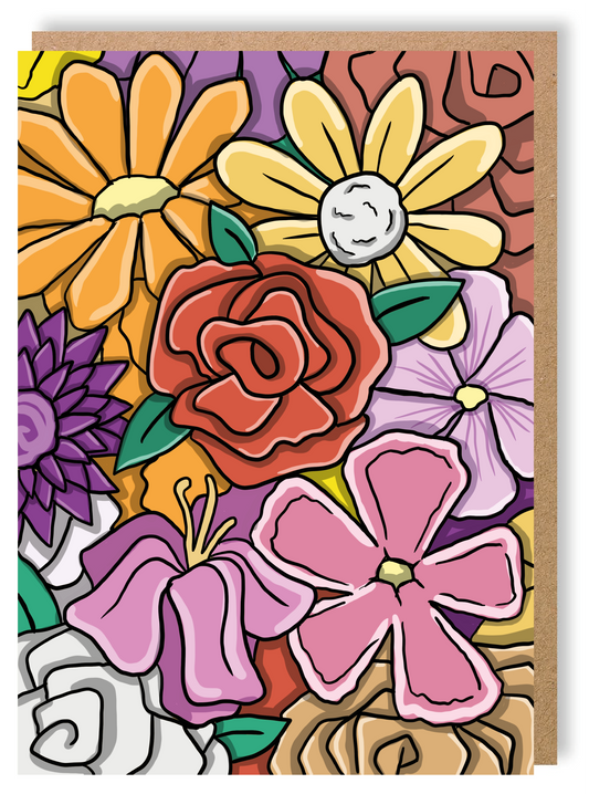 Flowers - Greetings Card - LukeHorton Art