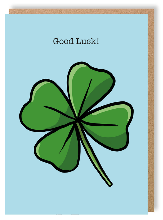 Good Luck - Clover - Greetings Card - LukeHorton Art