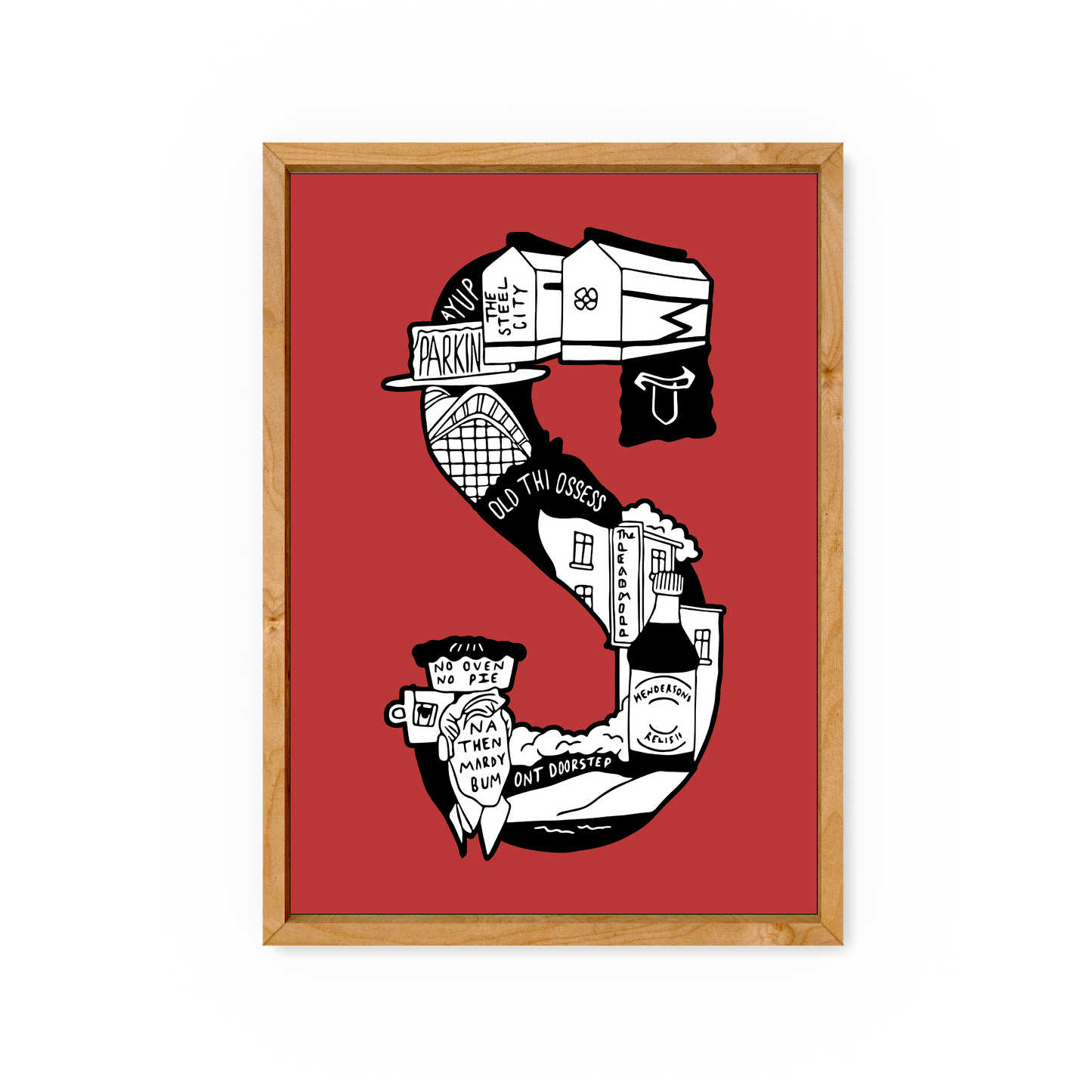 SIGNED LIMITED EDITION - S is for Sheffield - Sheffield Art Print - Luke Horton