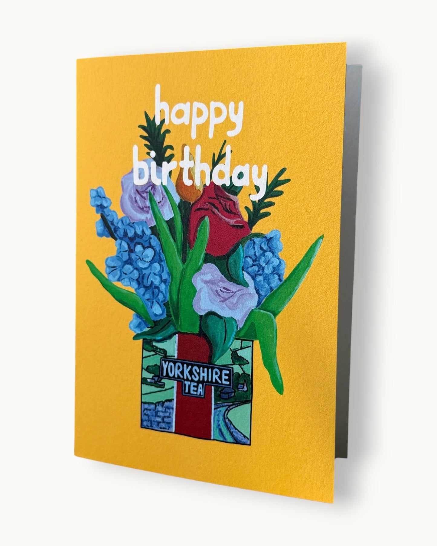 Yorkshire Tea Vase - Greetings Card - LukeHorton Art