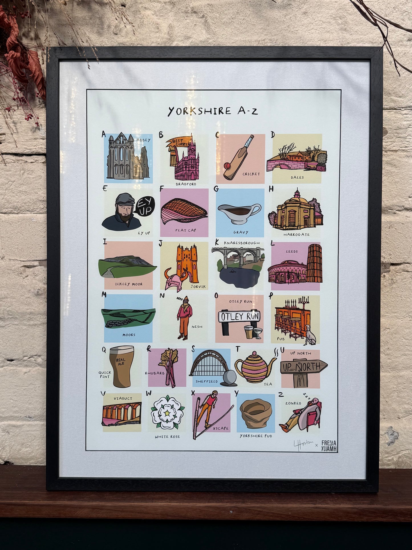Yorkshire A-Z - Exhibited Framed Print - LukeHorton Art