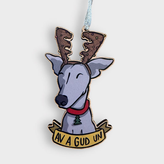 Whippet Rudolph - Christmas Bauble