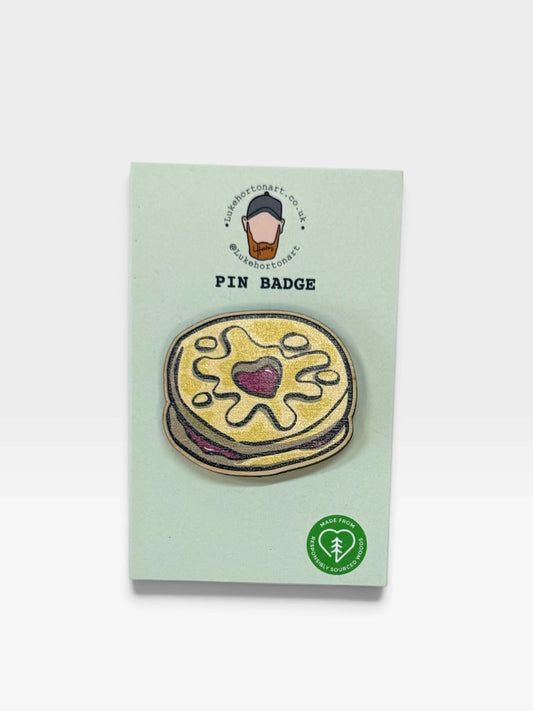 Jammy Dodger - ECO Pin Badge - LukeHorton Art