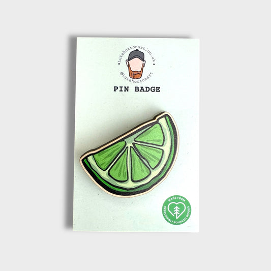 Slice of Lime - ECO Pin Badge - LukeHorton Art