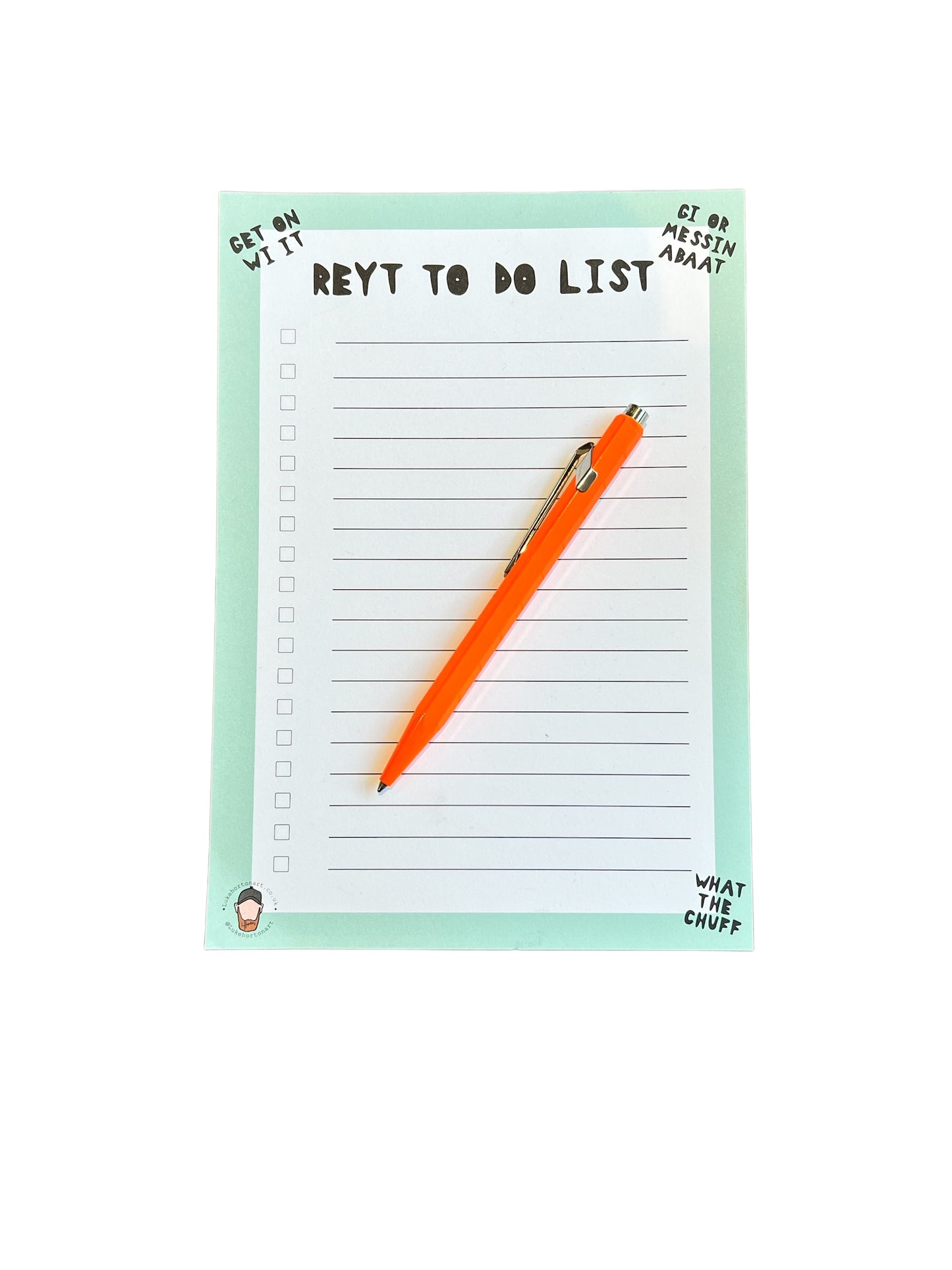 Reyt To Do List Notepad - Yorkshire Slang - Luke Horton