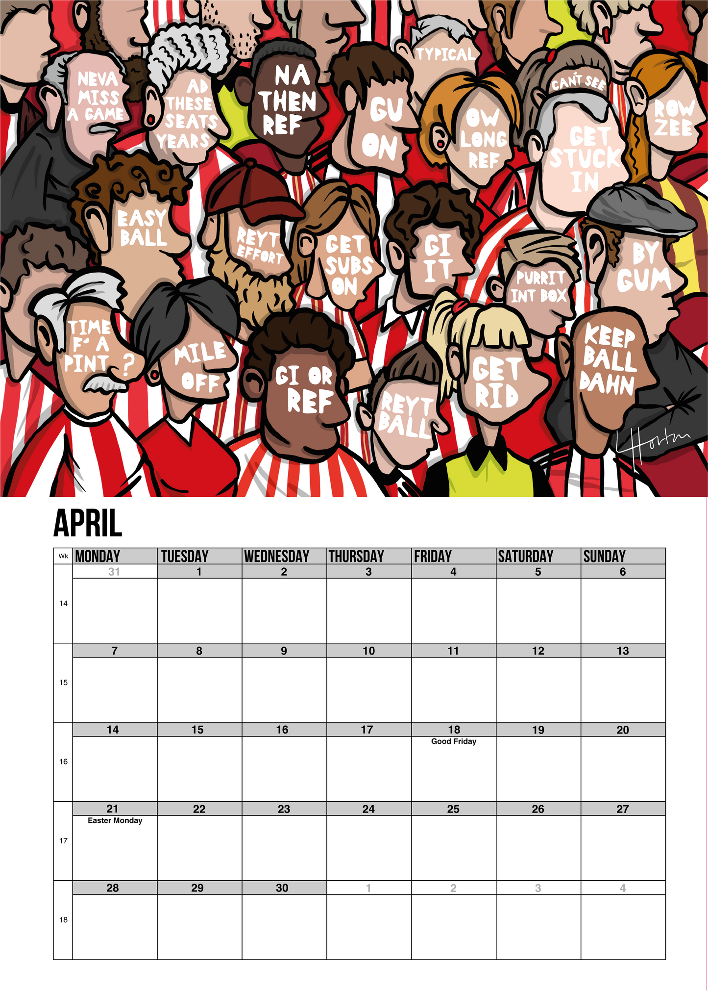 Reyt Team RED - Limited Edition 2025 Calendar - LukeHorton Art