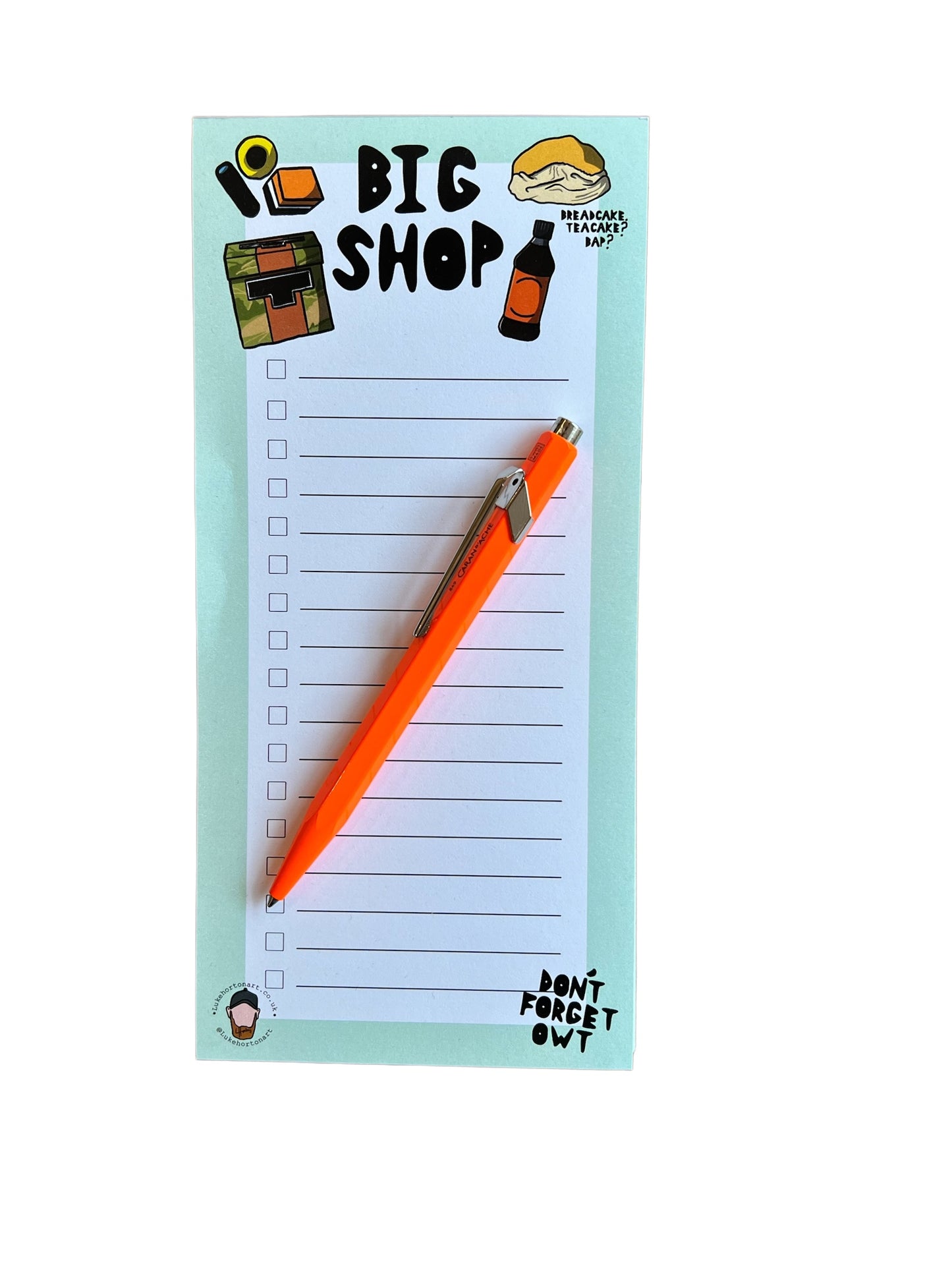 Big Shop Notepad - Magnetic Fridge Yorkshire Shopping List - Luke Horton