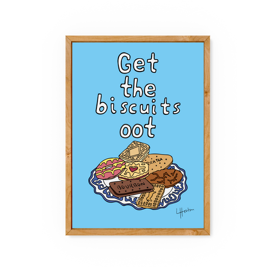 Get The Biscuits Oot - Geordie Dialect Art Print - Luke Horton