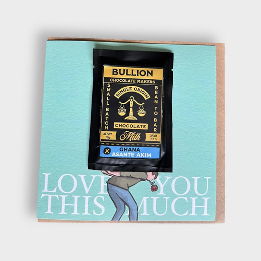 Love You This Much - Greetings Card - Includes Bullion Chocolate - LukeHorton Art