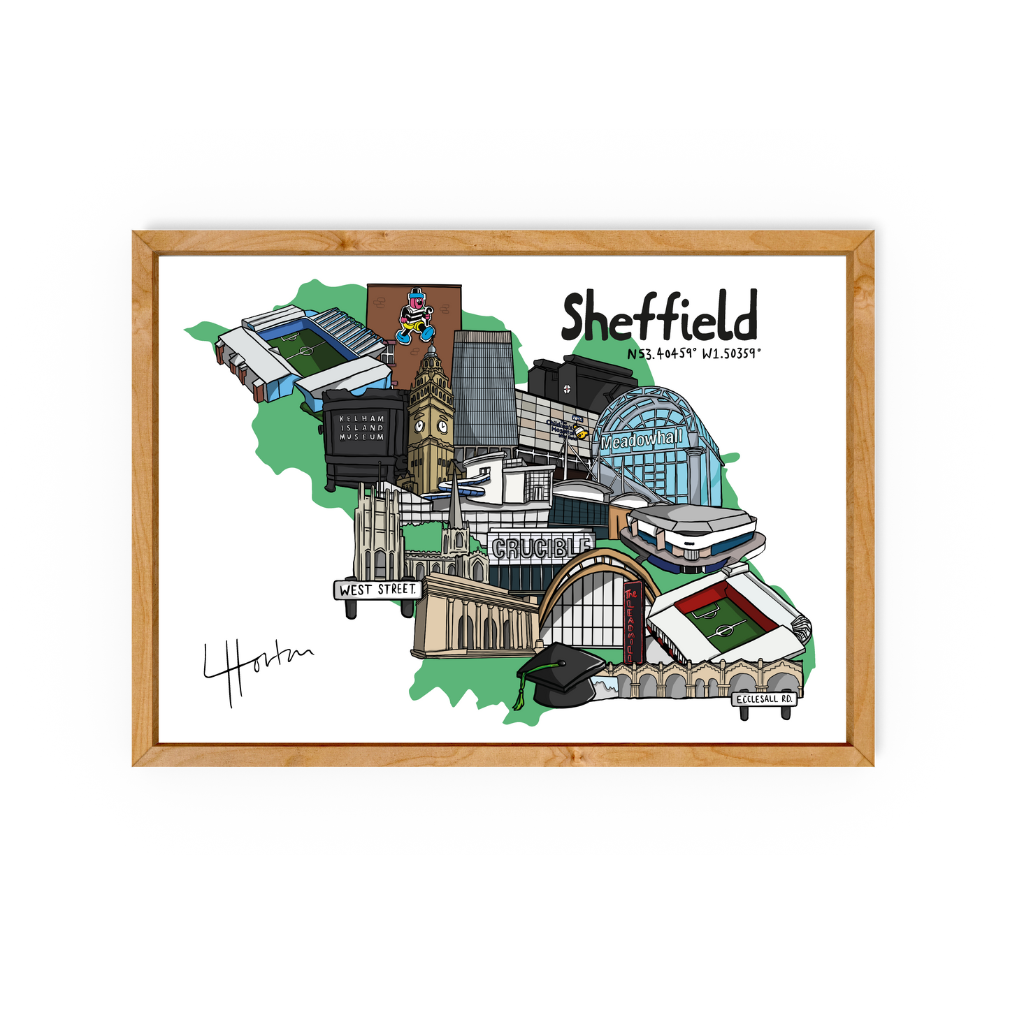 D’ya need a map? - Signed Limited Edition Print (100) - Sheffield - Luke Horton