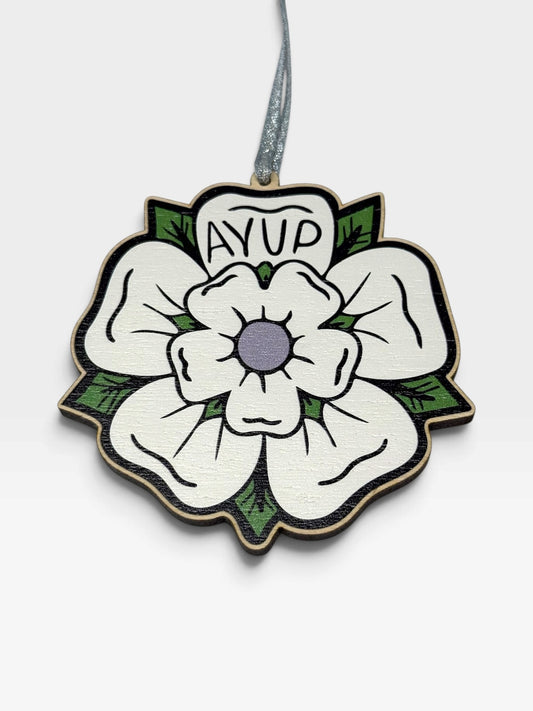 Ay Up Flower Yorkshire Rose - Christmas Bauble
