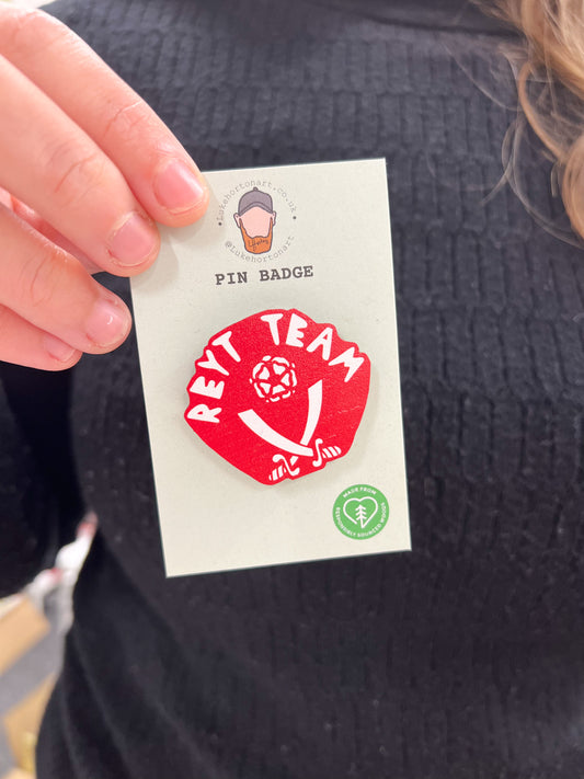 SUFC Reyt Team 2 - ECO Pin Badge - LukeHorton Art